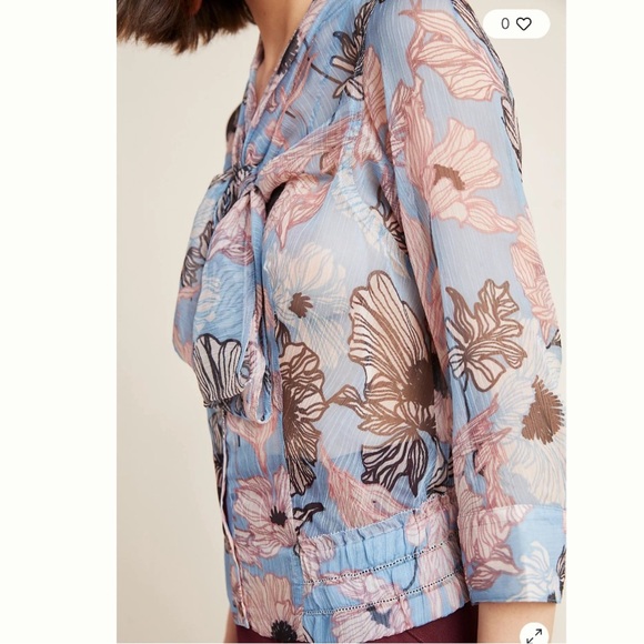 anthropologie BYRON LARS Beauty Mark Pastel Blouse Sz 6 new with tags Chic - Picture 6 of 12